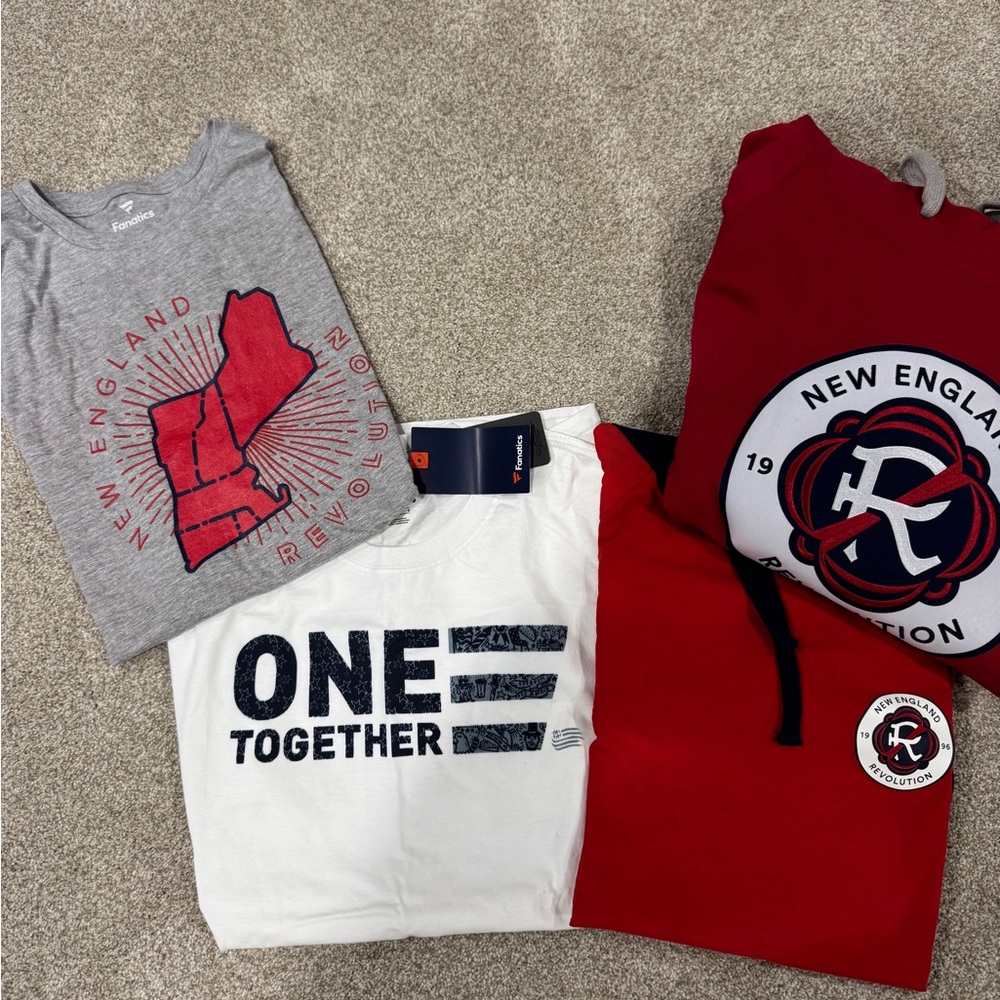 Fanatics Red and Gray New England Hoodies & Tees Pack